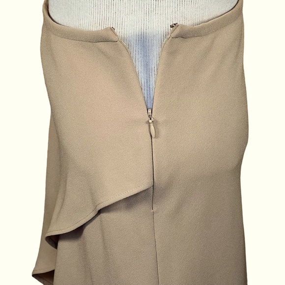 Lauren Ralph Lauren Crepe Tan Ruffle Front Faux Wrap Midi Skirt Oversize… - Picture 6 of 9